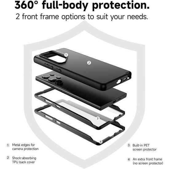 Suritch MagSafe 360 Kickstand obal Samsung Galaxy S24 Ultra, čierny