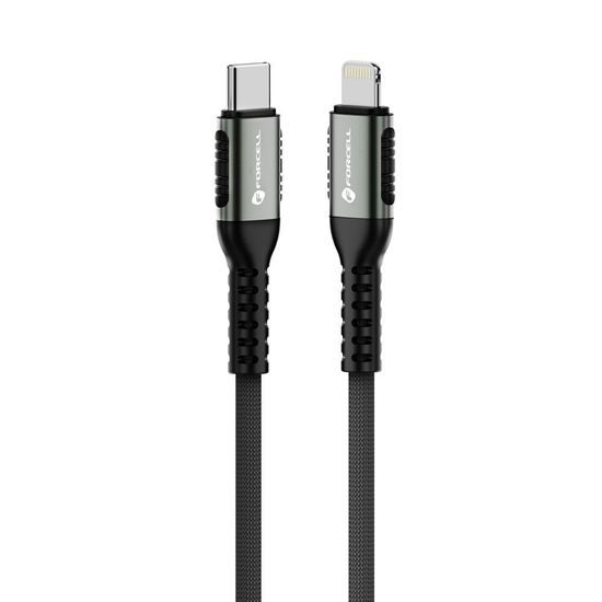 Forcell F-Energy καλώδιο USB-C - Lightning, PD, 3A, 27W, 0,5 m, μαύρο