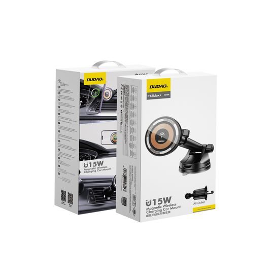 Dudao F12MAX+ Supporto Magnetico con Caricatore MagSafe, 15W, nero