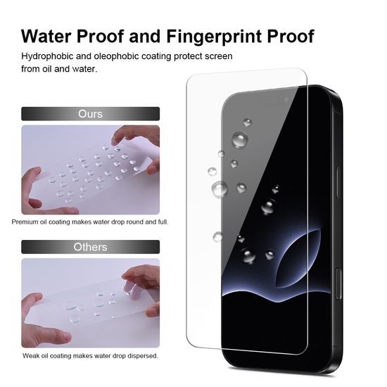 JP Long Pack Σκληρυμένων Γυαλιών, 3 γυαλιά για τηλέφωνο με εφαρμοστή, iPhone 17 Pro Max