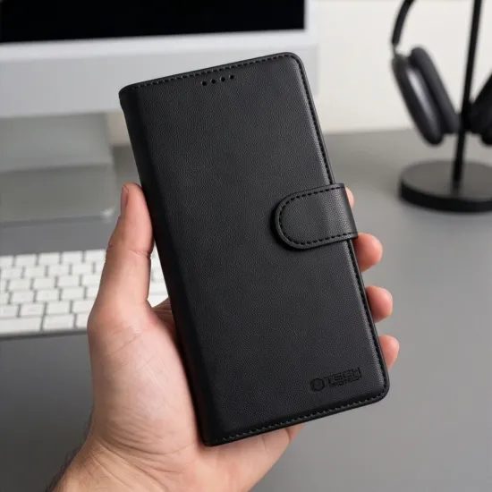 iPhone 17 Pro / 18 Pro vāciņš – Tech-Protect Wallet MagSafe – melns