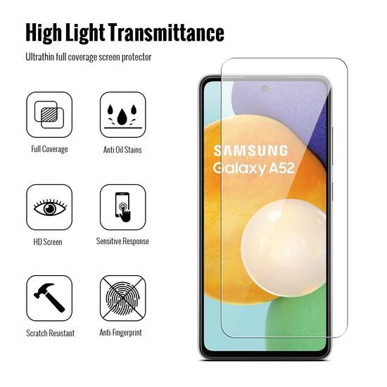 JP Combo pack, Komplet 2 kaljenih stekel in 2 stekel za kamero, Samsung Galaxy A52