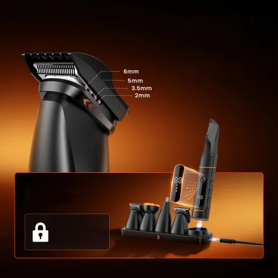 MAXGROOM LK-892 Πολυλειτουργική κουρευτική μηχανή με εναλλάξιμα εξαρτήματα, μαύρη