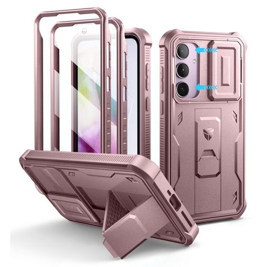 Dexnor 360 Kickstand Camprotector Husă pentru Samsung Galaxy A35, roz