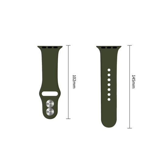 Tech-Protect Silicone rihm Apple Watch 8 / 9 / 10 / 11 / 12 / SE / Ultra (44 / 45 / 46 / 49 mm) – oliivroheline