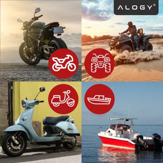 Alogy MotoCharge Pro™ 36W Motorrad Ladegerät mit Display - USB-A + USB-C - 36W PD + QC 3.0 - Schwarz