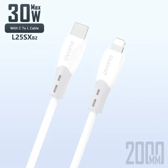 Dudao L25SX kabel USB-C - Lightning, 30W, 2 m, bel