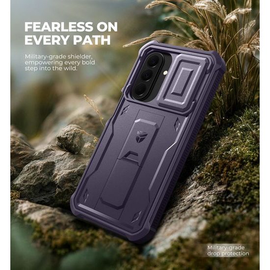 Dexnor 360 Kickstand Camprotector obal Samsung Galaxy A27, fialový