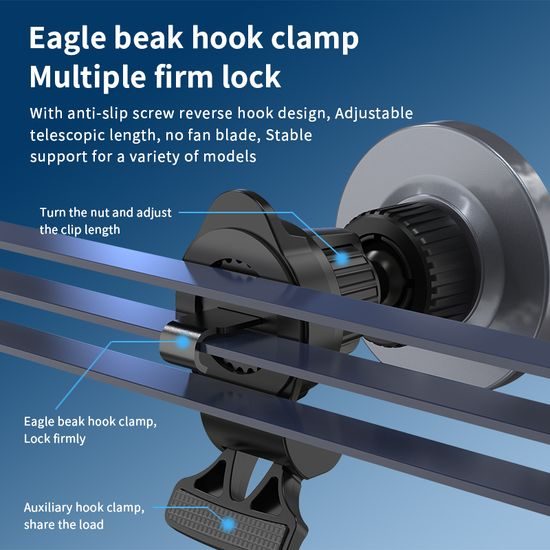 15W RGB MagSafe brezžična polnilka za avto z ventilacijskim pritrjevanjem in USB-C vhodom, črna