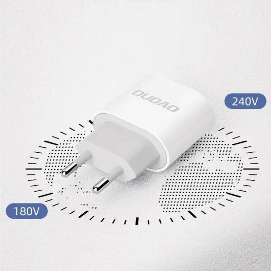 Dudao A14EU φορτιστής USB-C, PD 20W + καλώδιο USB-C - USB-C, λευκό