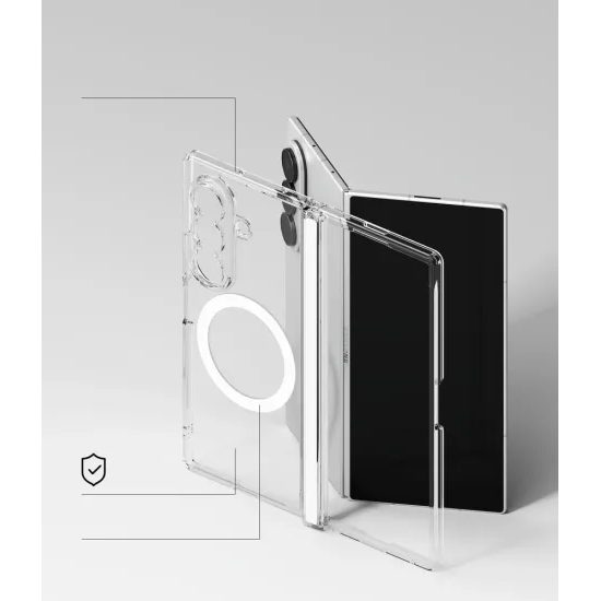 Ringke Fusion Flap Magnetic MagSafe etui, Samsung Galaxy Z Fold 8 Ultra, prozoren