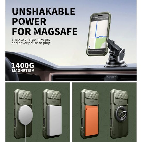 Dexnor MagSafe 360 Kickstand Camprotector θήκη iPhone Air, πράσινη