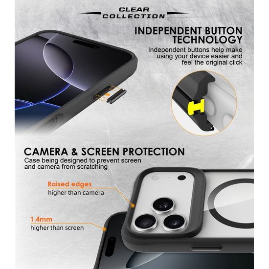 Θήκη JP MagFit MagSafe με πιστοποιητικό 3M SGS, iPhone 17 Pro, μαύρο