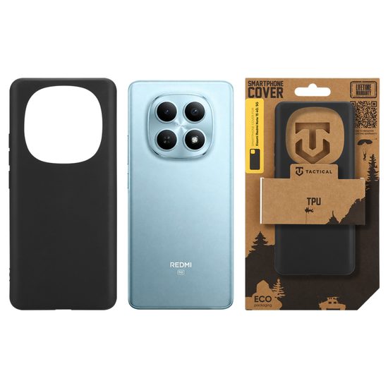Tactical TPU Hoesje voor Xiaomi Redmi Note 15 4G / 5G - Transparant Siliconen Case - Zwart