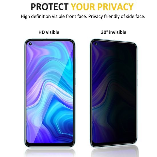 Privacy 5D Edzett üveg, Xiaomi Redmi Note 9