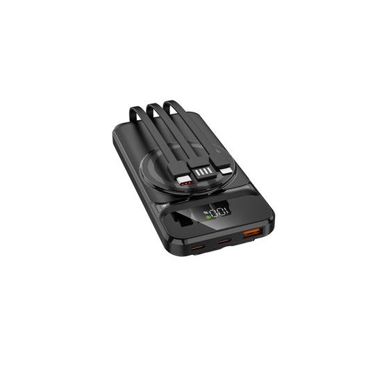 MagSafe 15W bezdrátová PowerBanka, 10 000 mAh se 3 integrovanými kabely, velikost M, černá