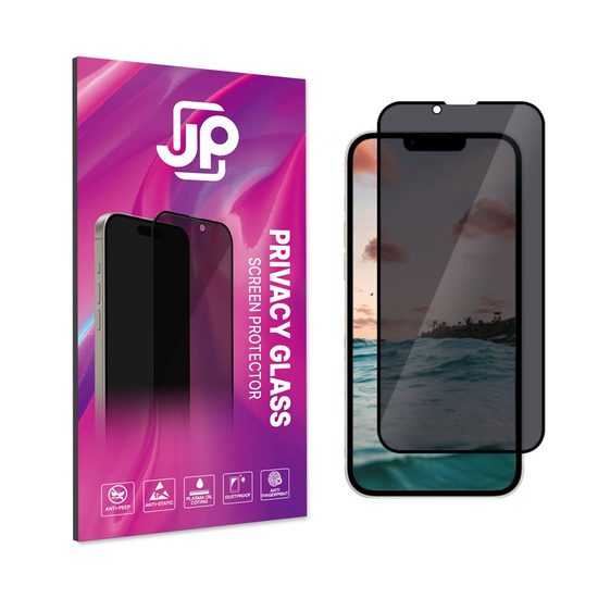 JP Zaščitno kaljeno steklo, iPhone 15, črno