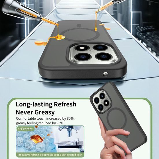 JP MagFit Colour MagSafe θήκη με μαγνήτη N52, Xiaomi 15T, μαύρη