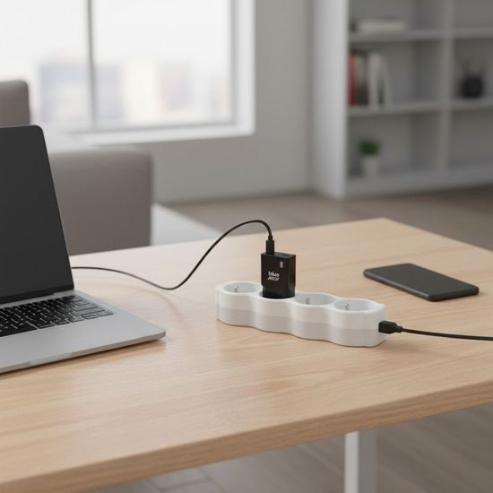 BlueStar Slim προσαρμογέας 2x USB-C, GaN, 30W, μαύρος