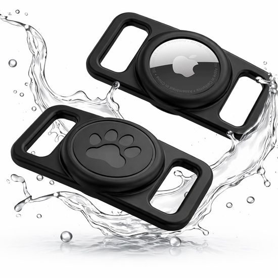 Techsuit BuddyGuard (DG1) Halsband Houder voor Apple AirTag - Zwart