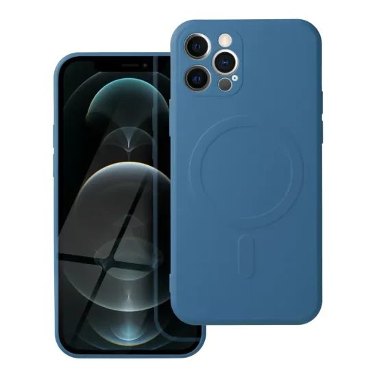 Husă Silicone Mag Cover, iPhone 12 Pro, albastră