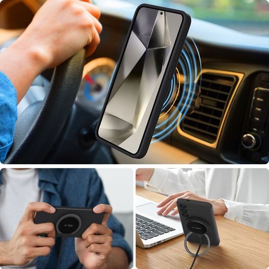 Tech-Protect Liquid Silicone MagSafe, Samsung Galaxy S25 Plus, čierny