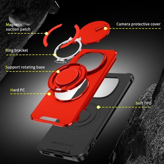 Θήκη Camslide Stand, Xiaomi Redmi Note 15 5G, κόκκινη