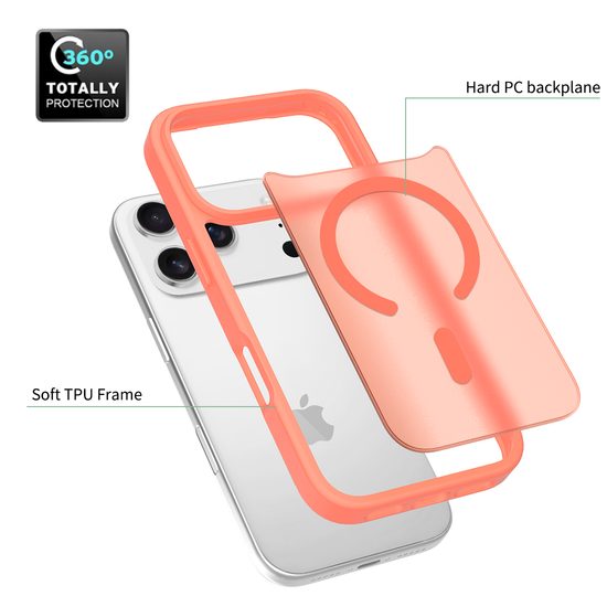 JP MagFit Colour θήκη MagSafe με μαγνήτη N52, iPhone 17 Pro, πορτοκαλί