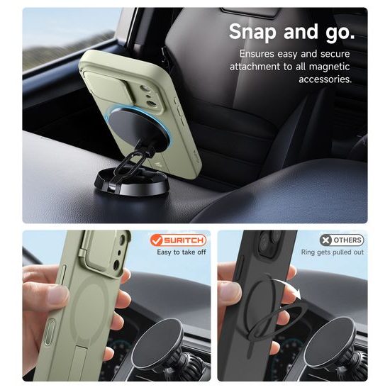 Suritch MagSafe Kickstand Camprotector θήκη iPhone 17 Pro Max, πράσινη