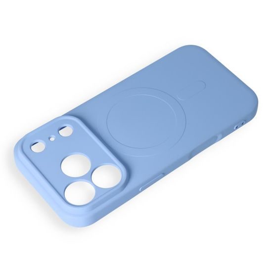 iPhone 17 Pro Max / 18 Pro Max silikona vāciņš ar kameras aizsargu – Silicone Mag Cover MagSafe – zils