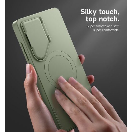 Suritch MagSafe Kickstand Camprotector obal Samsung Galaxy S25 Ultra, zelený