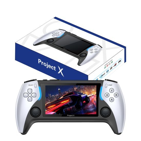Project X Φορητή κονσόλα παιχνιδιών με οθόνη 4,3" HD IPS, λευκή