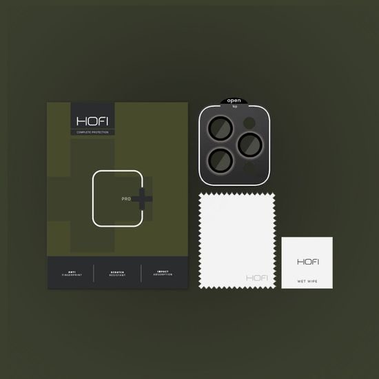 Hofi Camring Pro+, kamera lencse üveg, iPhone 15 Pro / 15 Pro Max, fekete