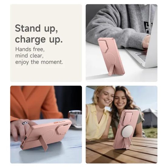 Suritch MagSafe Kickstand Camprotector tok Samsung Galaxy S26 Ultra, rózsaszín