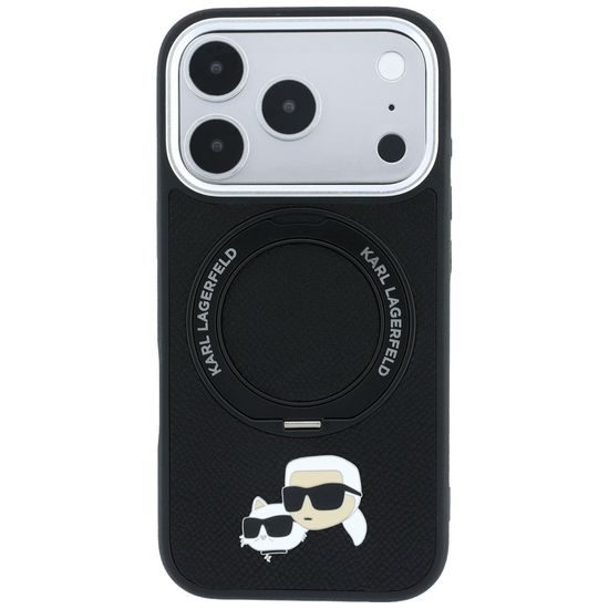 Karl Lagerfeld Leather Ring Stand 360 KC Pin MagSafe ümbris iPhone 17 Pro / 18 Pro – must