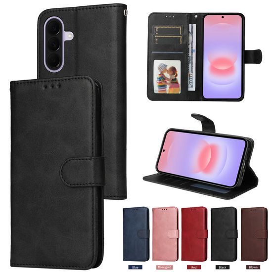 Magnet Schutzhülle für Samsung Galaxy A27 - Elegantes Leder Case mit Magnetverschluss - Schwarz