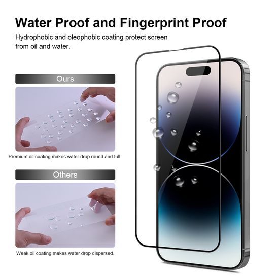 JP Πλήρες Πακέτο Προστατευτικών Γυαλιών, 2x 3D γυαλί με εφαρμογέα + 2x γυαλί για φακό, iPhone 14 Pro MAX