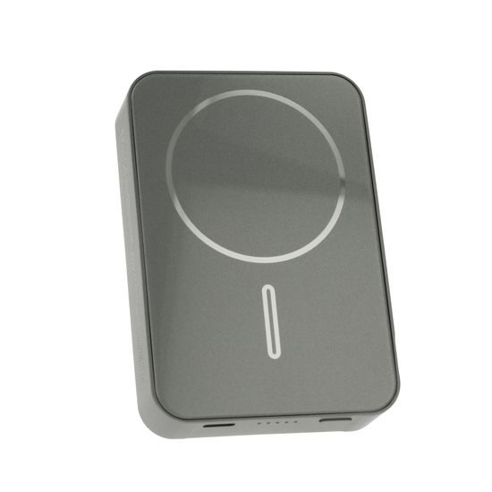Μεταλλική Ασύρματη Powerbank MagSafe με Βάση, 5000mAh, PD20W, Γκρι