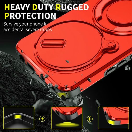 Θήκη Camslide Stand, Xiaomi Redmi Note 14 Pro Plus 5G, κόκκινη