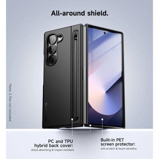 Suritch 360 Kickstand obal Samsung Galaxy Z Fold 6, černý
