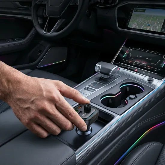 Tech-Protect CC07 3-Port KFZ-Ladegerät mit PD 54W + FM Bluetooth Transmitter - Schwarz