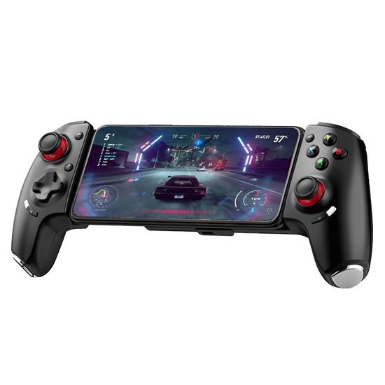 AB02 Ασύρματο τηλεσκοπικό gamepad με Hall joysticks, λειτουργία Turbo και προγραμματιζόμενα κουμπιά, μαύρο
