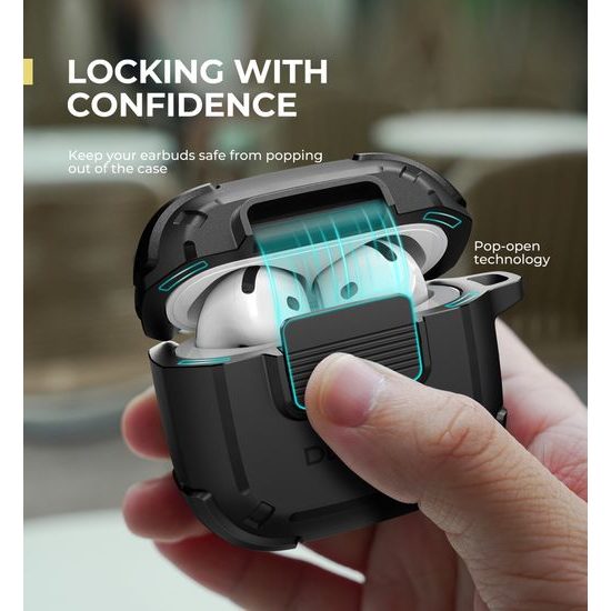Ανθεκτική θήκη Dexnor, Apple AirPods 4, μαύρη