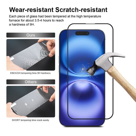JP Full Pack Szkło hartowane, 2x 3D szkło z aplikatorem + 2x szkło na obiektyw, iPhone 16 Plus