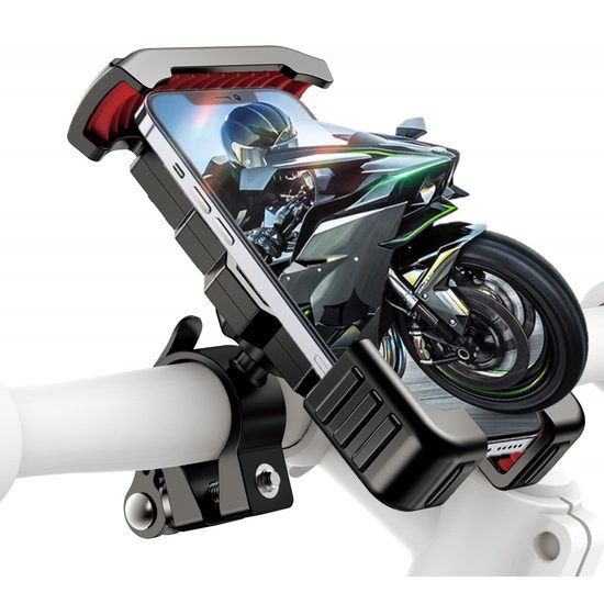 JP Metall-Smartphone-Halterung für Fahrrad- und Motorradlenker, BH03, schwarz