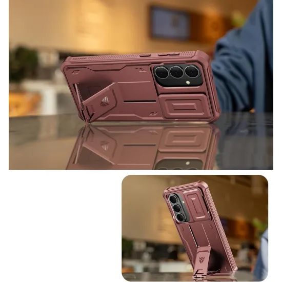 Dexnor 360 Kickstand Camprotector калъф Samsung Galaxy S26 Plus, бордо