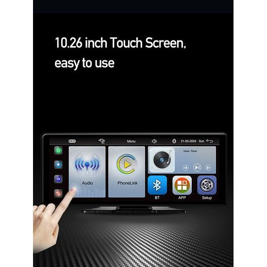 10,26" CarPlay zaslon za auto s bežičnim Apple CarPlay i Android Auto