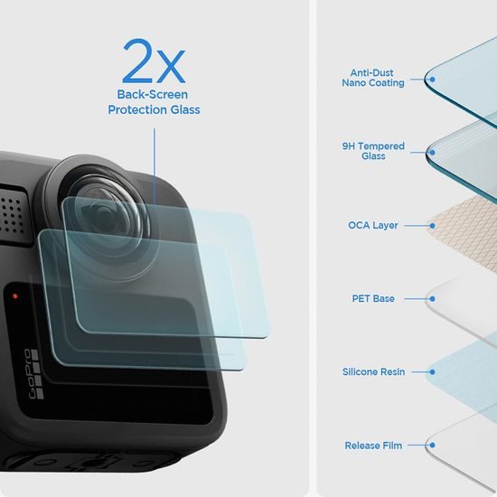 Spigen Glas.tR Slim, 2 τεμάχια, προστατευτικό τζάμι πίσω όψης, GoPro Max 2