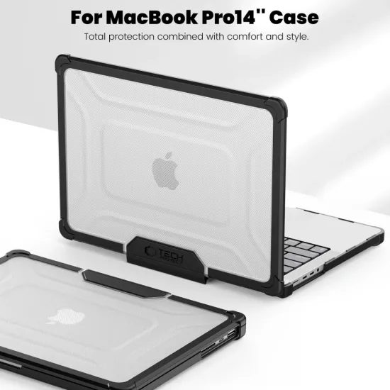 Tech-Protect SmartShell Pro θήκη MacBook Pro 14 2021–2025, μαύρη / διάφανη