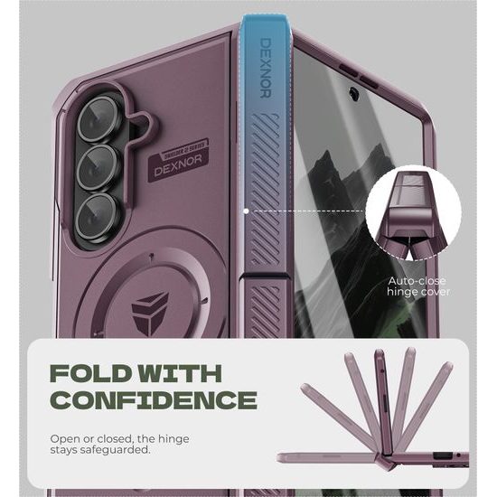 Θήκη Dexnor MagSafe Kickstand Samsung Galaxy Z Fold 7, μωβ
